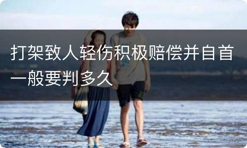 打架致人轻伤积极赔偿并自首一般要判多久