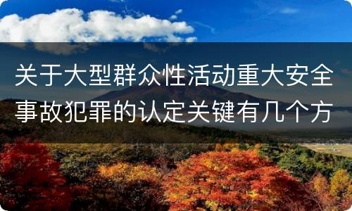 关于大型群众性活动重大安全事故犯罪的认定关键有几个方面