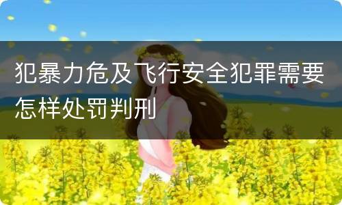 犯暴力危及飞行安全犯罪需要怎样处罚判刑