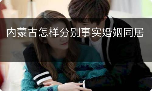内蒙古怎样分别事实婚姻同居