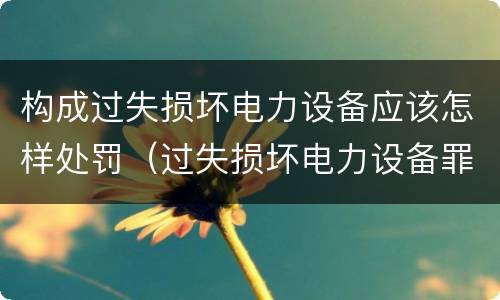 构成过失损坏电力设备应该怎样处罚（过失损坏电力设备罪）