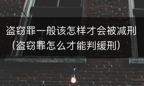 盗窃罪一般该怎样才会被减刑（盗窃罪怎么才能判缓刑）