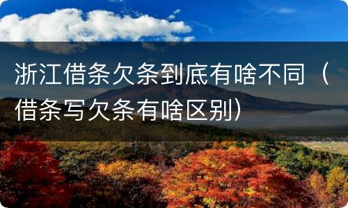 浙江借条欠条到底有啥不同（借条写欠条有啥区别）