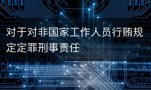 对于对非国家工作人员行贿规定定罪刑事责任