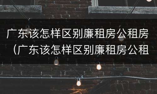广东该怎样区别廉租房公租房（广东该怎样区别廉租房公租房和私租房）