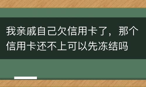 我亲戚自己欠信用卡了，那个信用卡还不上可以先冻结吗