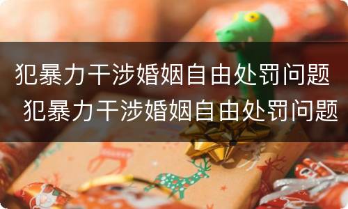 犯暴力干涉婚姻自由处罚问题 犯暴力干涉婚姻自由处罚问题大吗