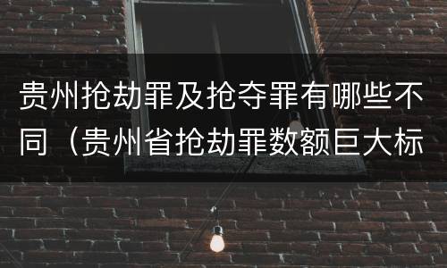 贵州抢劫罪及抢夺罪有哪些不同（贵州省抢劫罪数额巨大标准）