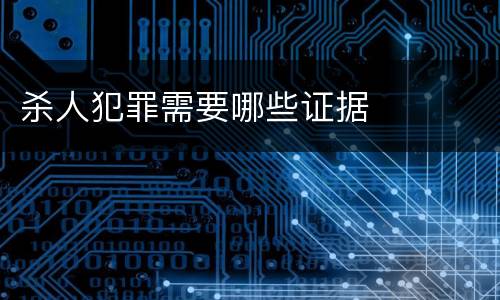 杀人犯罪需要哪些证据
