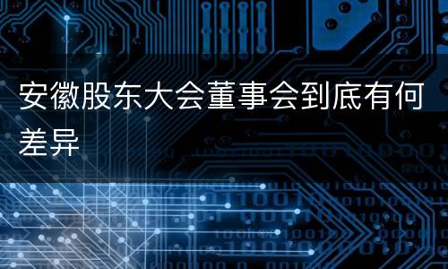 安徽股东大会董事会到底有何差异