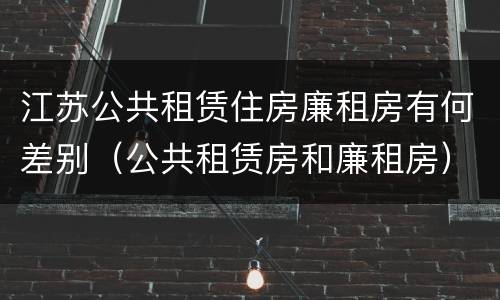江苏公共租赁住房廉租房有何差别（公共租赁房和廉租房）