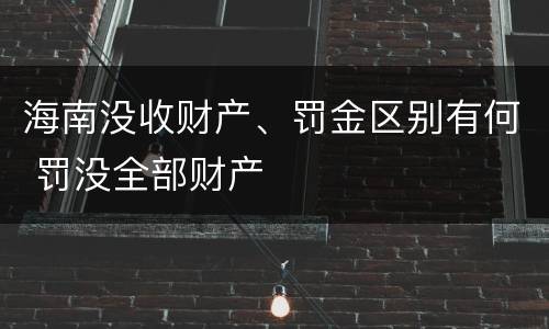 海南没收财产、罚金区别有何 罚没全部财产