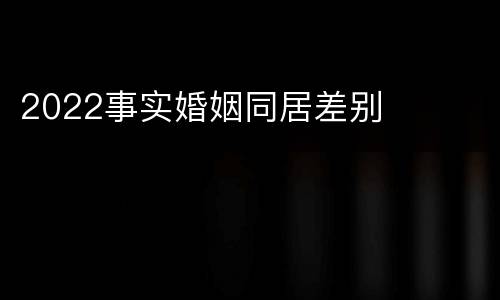 2022事实婚姻同居差别
