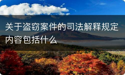 关于盗窃案件的司法解释规定内容包括什么