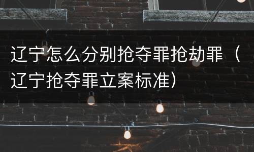 辽宁怎么分别抢夺罪抢劫罪（辽宁抢夺罪立案标准）