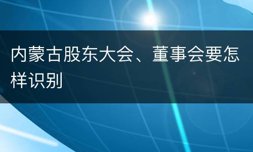内蒙古股东大会、董事会要怎样识别