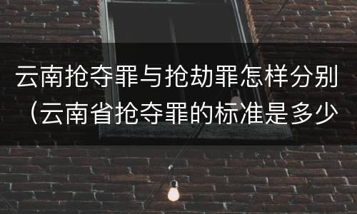 云南抢夺罪与抢劫罪怎样分别（云南省抢夺罪的标准是多少?）