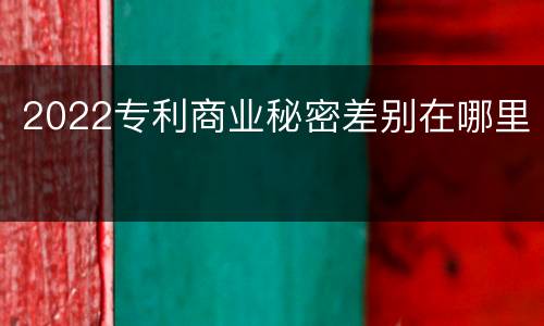 2022专利商业秘密差别在哪里