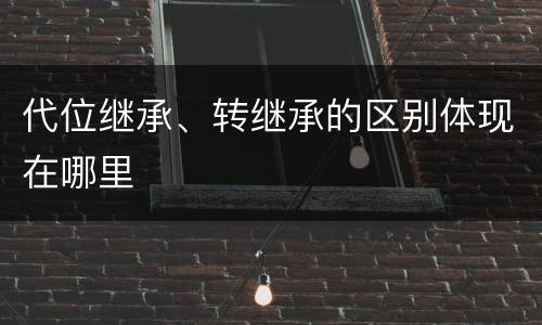 代位继承、转继承的区别体现在哪里