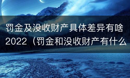 罚金及没收财产具体差异有啥2022（罚金和没收财产有什么区别）