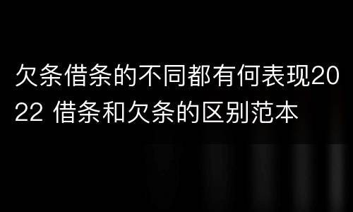 欠条借条的不同都有何表现2022 借条和欠条的区别范本