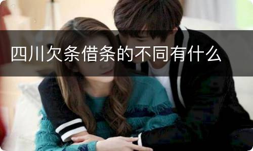 四川欠条借条的不同有什么
