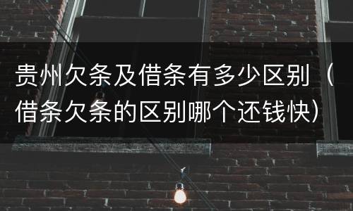 贵州欠条及借条有多少区别（借条欠条的区别哪个还钱快）