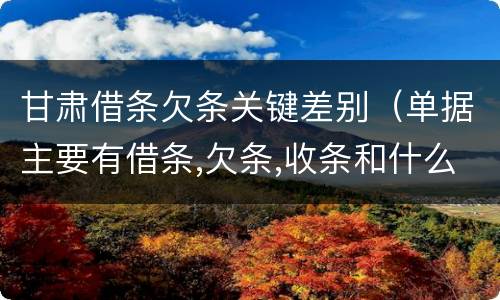 甘肃借条欠条关键差别（单据主要有借条,欠条,收条和什么）