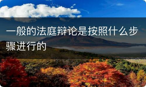 一般的法庭辩论是按照什么步骤进行的