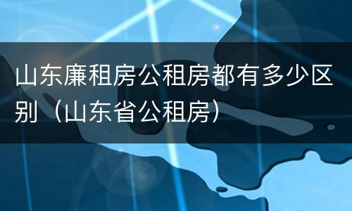 山东廉租房公租房都有多少区别（山东省公租房）