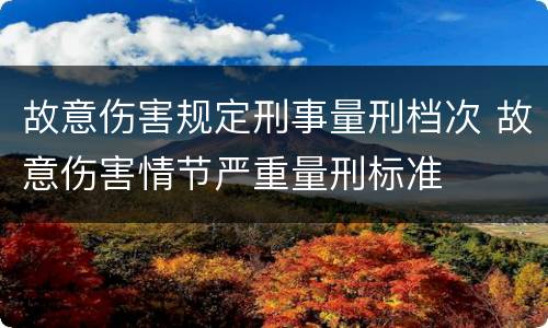 故意伤害规定刑事量刑档次 故意伤害情节严重量刑标准