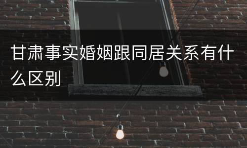 甘肃事实婚姻跟同居关系有什么区别