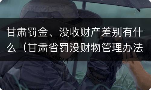 甘肃罚金、没收财产差别有什么（甘肃省罚没财物管理办法）