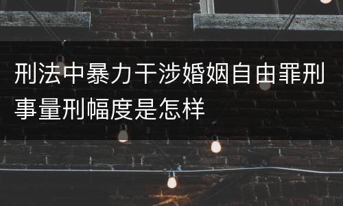 刑法中暴力干涉婚姻自由罪刑事量刑幅度是怎样
