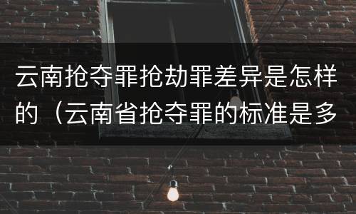 云南抢夺罪抢劫罪差异是怎样的（云南省抢夺罪的标准是多少?）