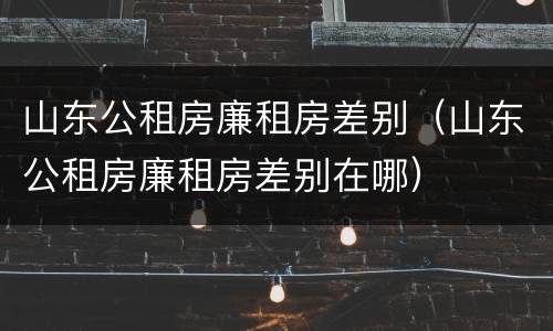 山东公租房廉租房差别（山东公租房廉租房差别在哪）