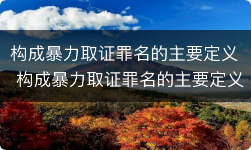 构成暴力取证罪名的主要定义 构成暴力取证罪名的主要定义是