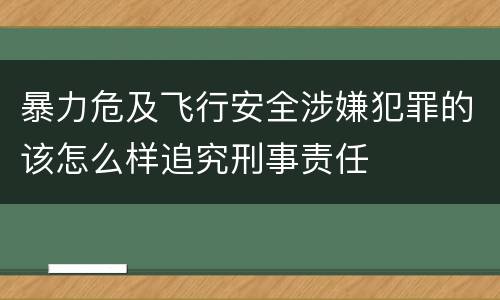 暴力危及飞行安全涉嫌犯罪的该怎么样追究刑事责任