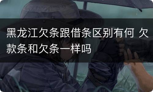 黑龙江欠条跟借条区别有何 欠款条和欠条一样吗