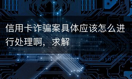 信用卡诈骗案具体应该怎么进行处理啊，求解