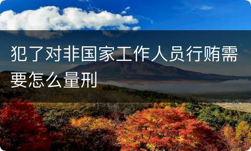 犯了对非国家工作人员行贿需要怎么量刑