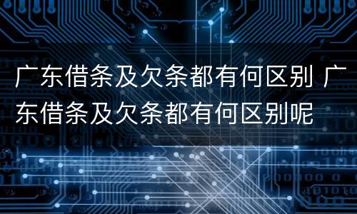 广东借条及欠条都有何区别 广东借条及欠条都有何区别呢