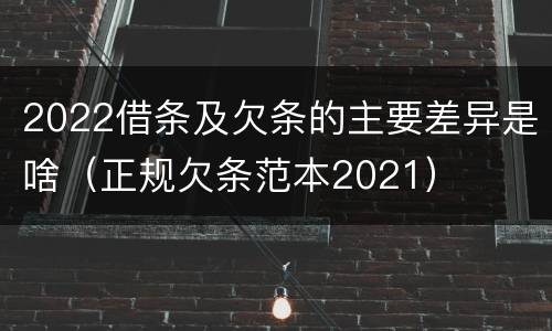 2022借条及欠条的主要差异是啥（正规欠条范本2021）