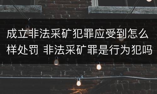 成立非法采矿犯罪应受到怎么样处罚 非法采矿罪是行为犯吗