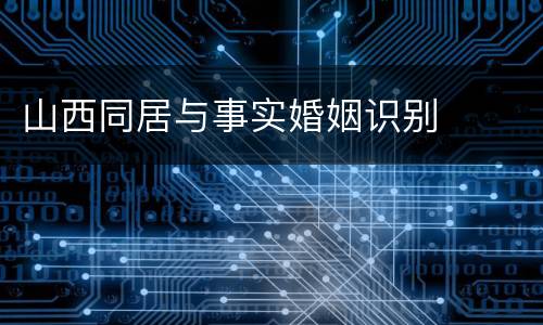山西同居与事实婚姻识别