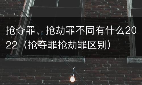 抢夺罪、抢劫罪不同有什么2022（抢夺罪抢劫罪区别）