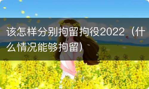 该怎样分别拘留拘役2022（什么情况能够拘留）