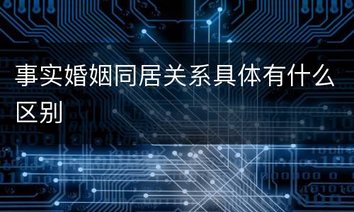 事实婚姻同居关系具体有什么区别