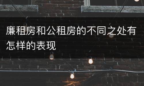 廉租房和公租房的不同之处有怎样的表现