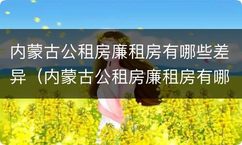 内蒙古公租房廉租房有哪些差异（内蒙古公租房廉租房有哪些差异呢）